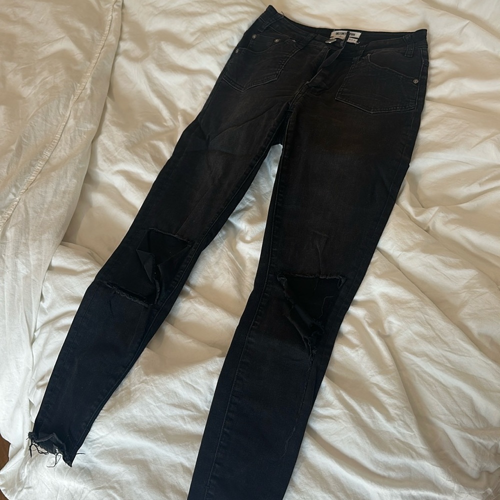 One Teaspoon Black Destroyed Jeans